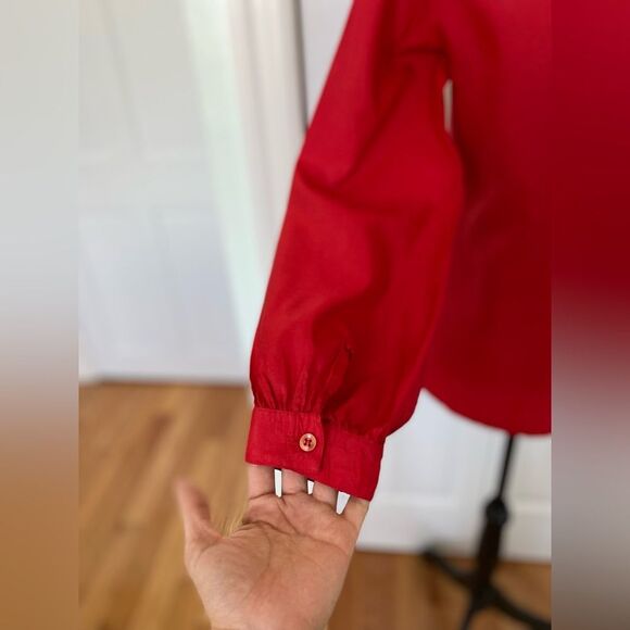 Cherry Red Vintage Secretary Blouse - Picture 4 of 6